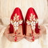 Elegant Crystal-Embellished Silk Pointed Toe Pumps for Women - Luxurious High Heels Perfect for Bridal and Evening Wear, Sexy Dress Shoes with Thin Heels